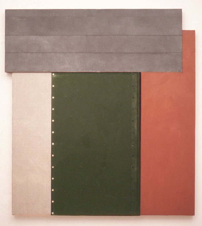 Green Metal with Red Orange